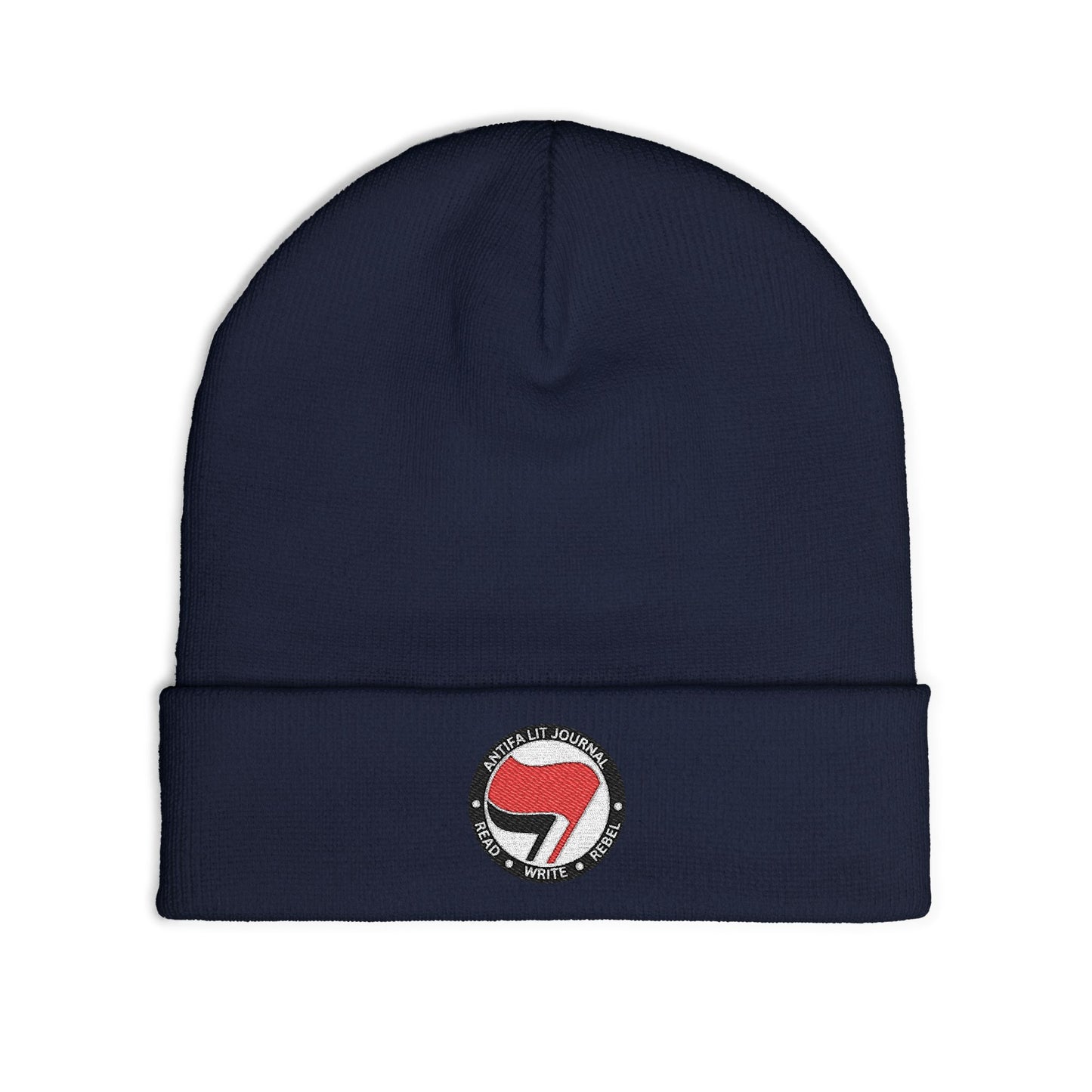 Antifa Lit Journal Embroidered Knit Beanie