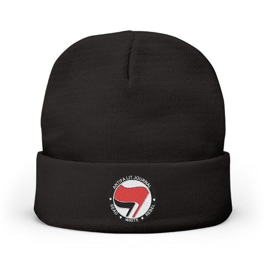 Antifa Lit Journal Embroidered Knit Beanie