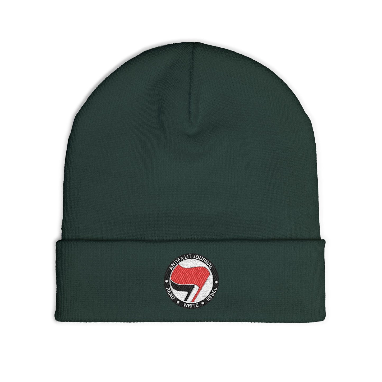 Antifa Lit Journal Embroidered Knit Beanie
