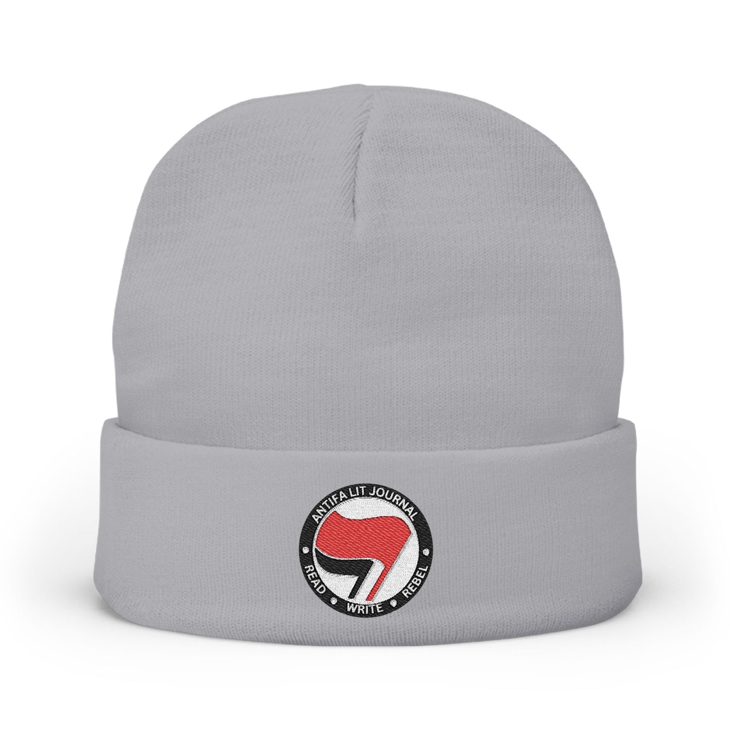 Antifa Lit Journal Embroidered Knit Beanie